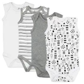 4-Pack Organic Cotton Sleeveless Bodysuits