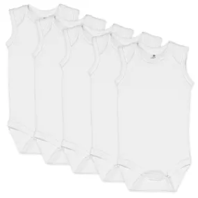 5-Pack Organic Cotton Sleeveless Bodysuits