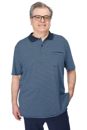 Adaptive Polo Shirt - Ralfie | Blue Stripes