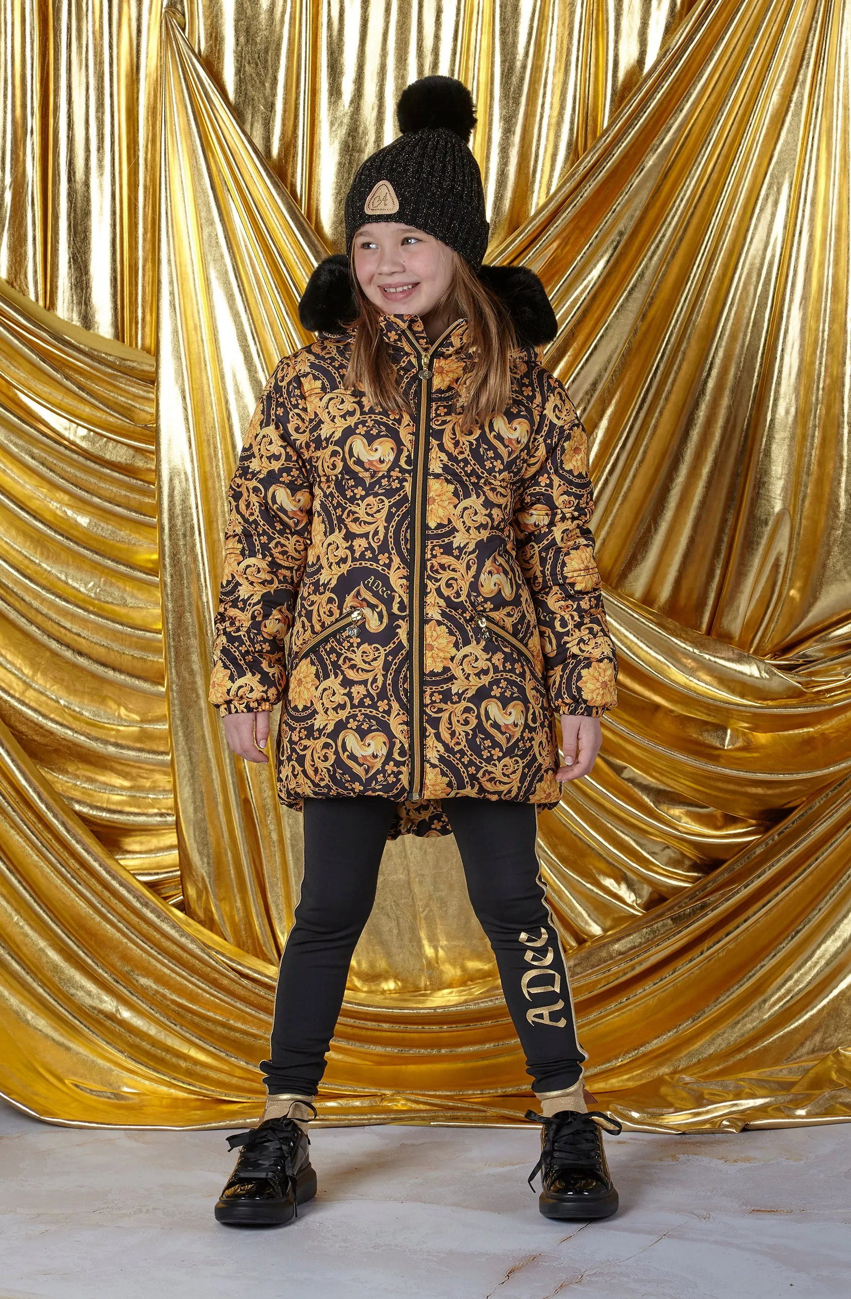 A'Dee - Baroque black and gold coat, Bobbie