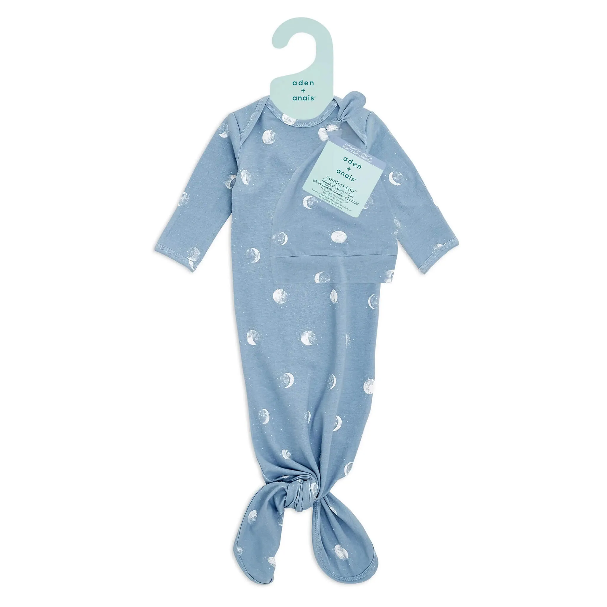 aden   anais Comfort Knit™ Gown & Hat Gift Set (Blue Moon)