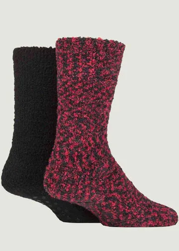 Adrian stretchy non-slip slipper socks - 2 pack