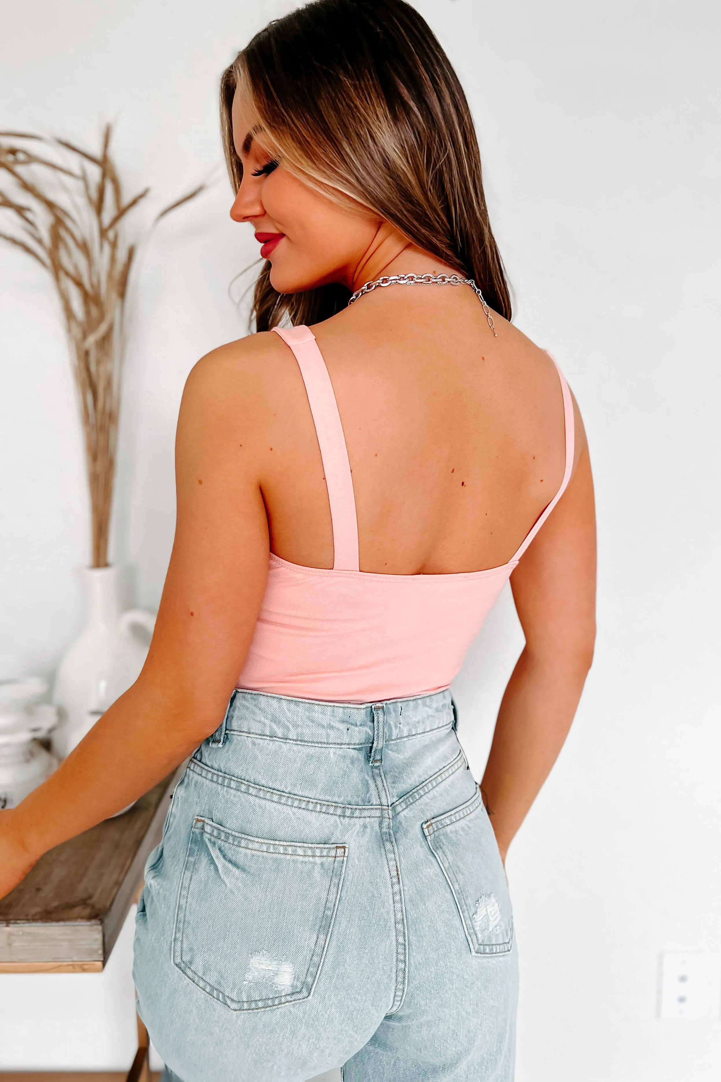 Amaya Seam Detailed Bodysuit (Pink)