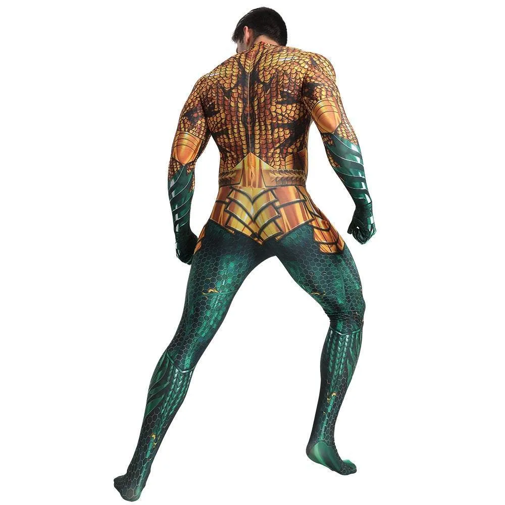 Aquaman 2 Costume Arthur Cosplay Bodysuit Halloween Fancy Cosplay Carnival Suit