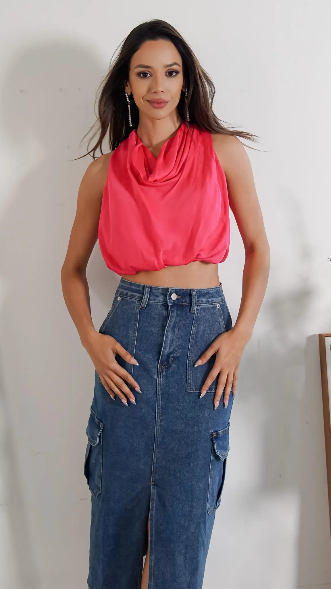 Azalea Denim Maxi Tube Skirt