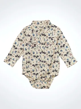 Baby Wrangler Horse Print Onesie