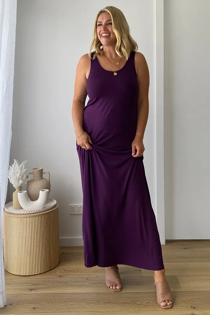 Bamboo Maxi Dress - Plum