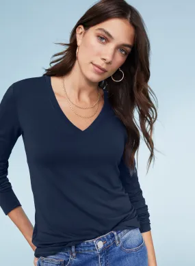 Baukjen Essentials Long Sleeve V-Neck Top with LENZING™ ECOVERO™