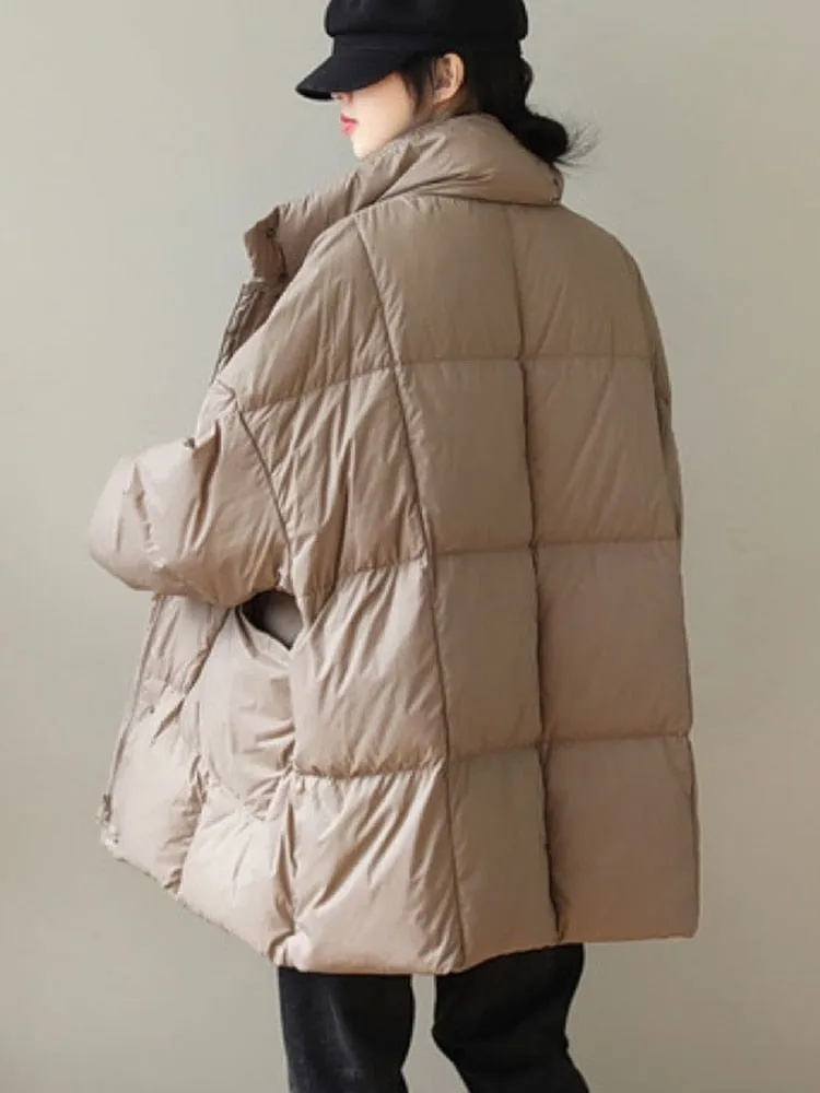 Black Friday Sales  New Winter Women Stand Collar White Duck Down Coat Casual Female Thick Warm Down Parka Snow Outwear