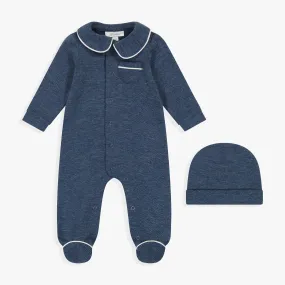 Blue Footie & Hat Set