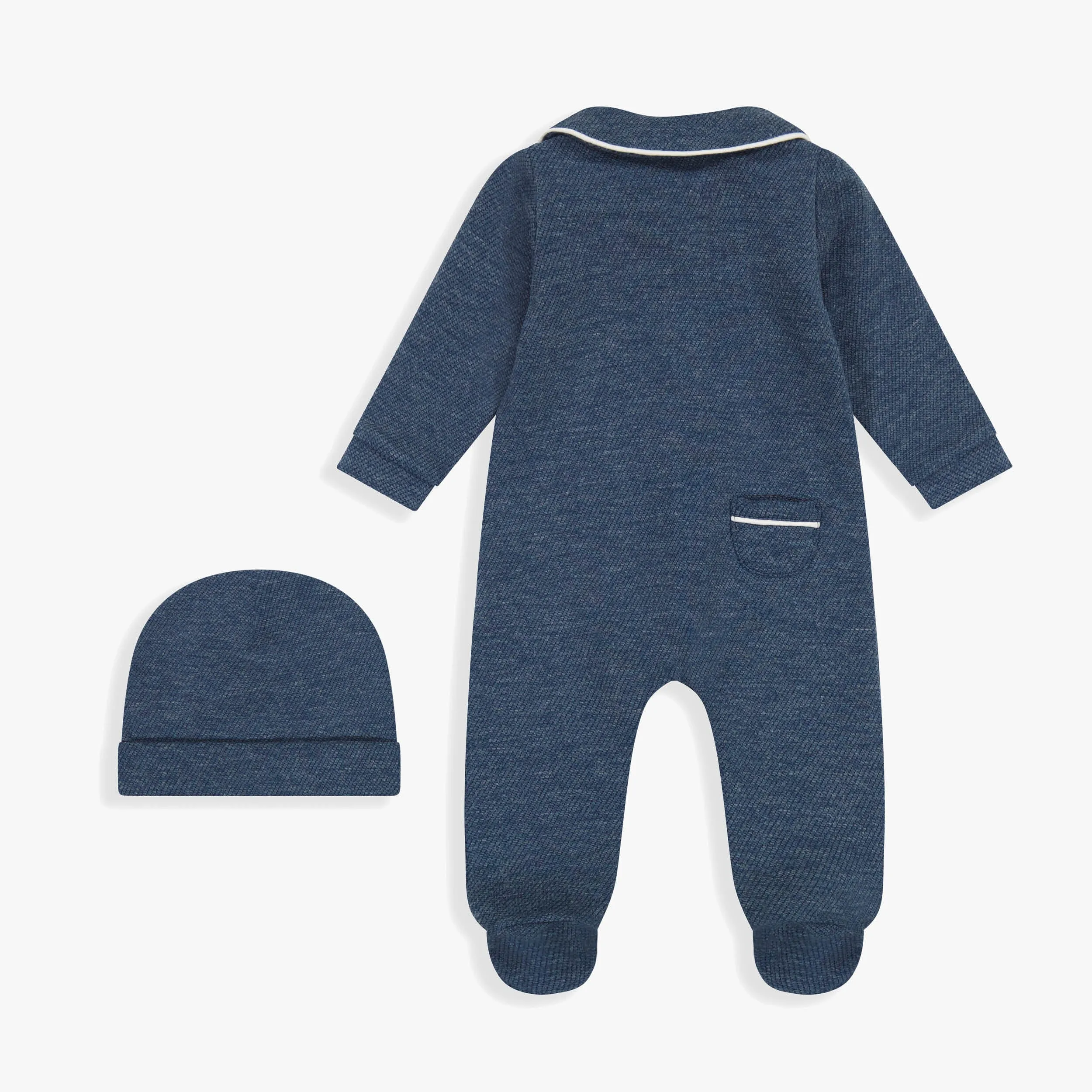 Blue Footie & Hat Set