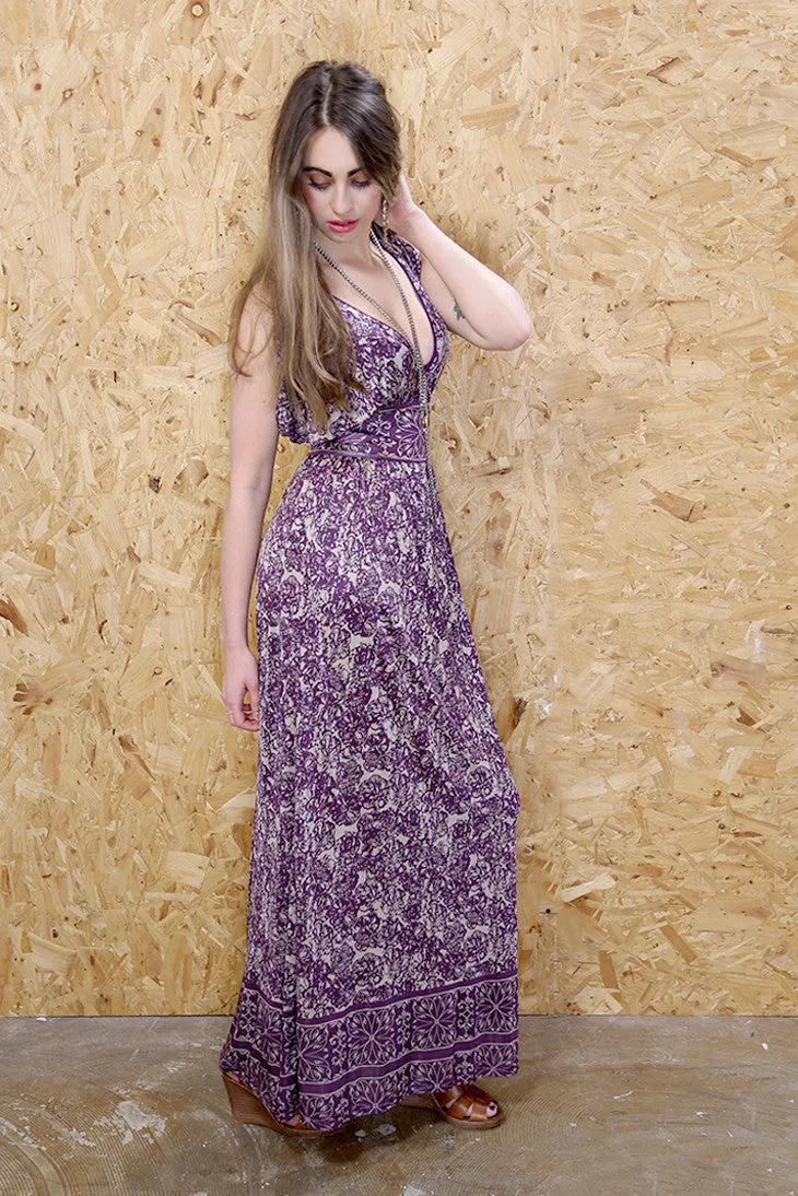 Bohemian Cold Shoulder Maxi Dress