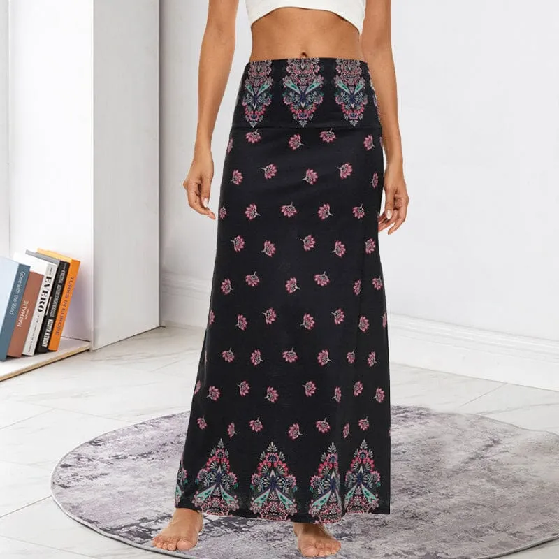 Bohemian High Waisted Maxi Skirt