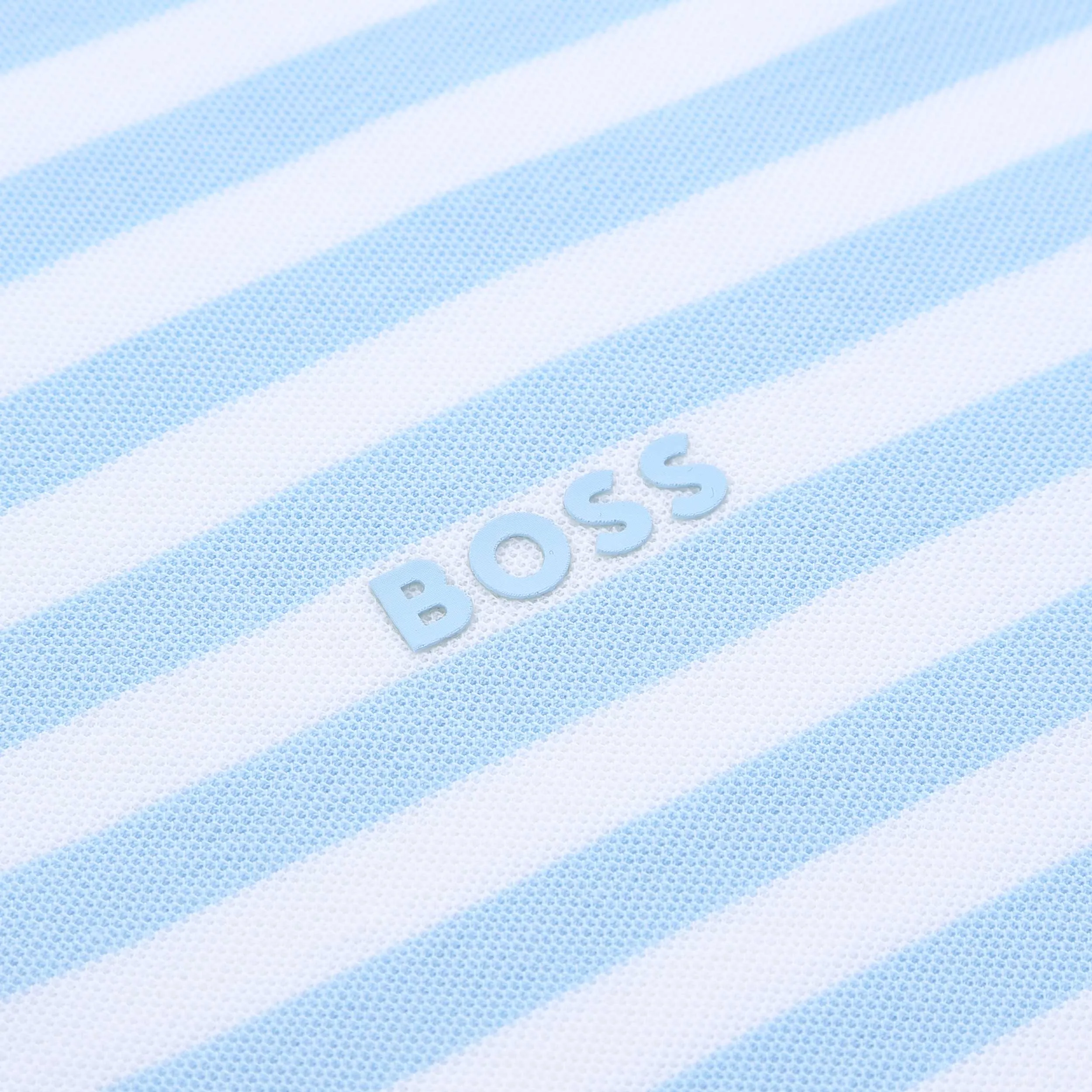 BOSS PalesStripe Polo Shirt in Sky Blue