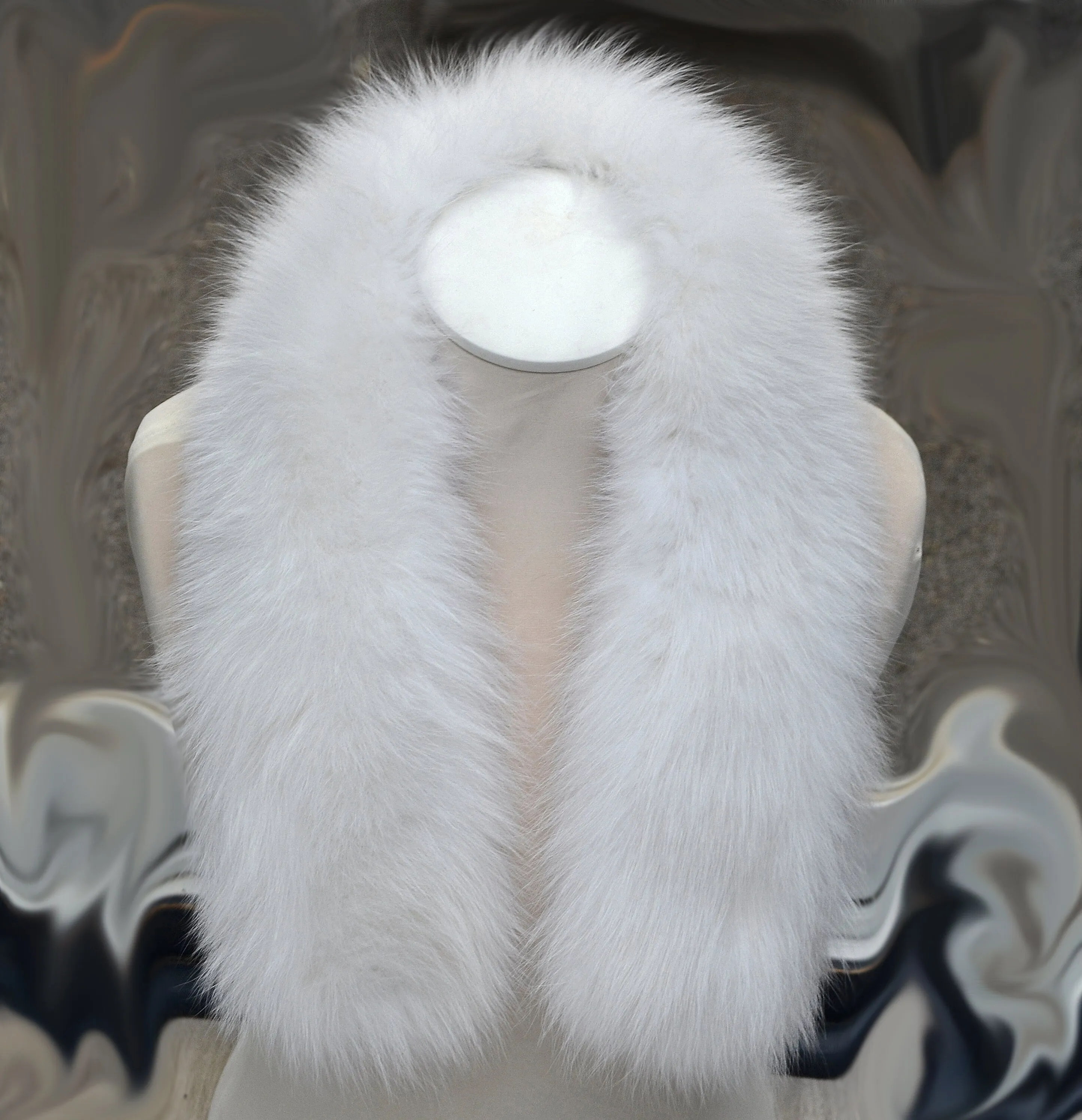 BY ORDER, XL Real Fox Fur Trim Hood, Large Fur collar trim, White Fox Fur Collar, Fur Scarf, Fur Ruff, Fox Fur Hood, Fox Fur, Lined