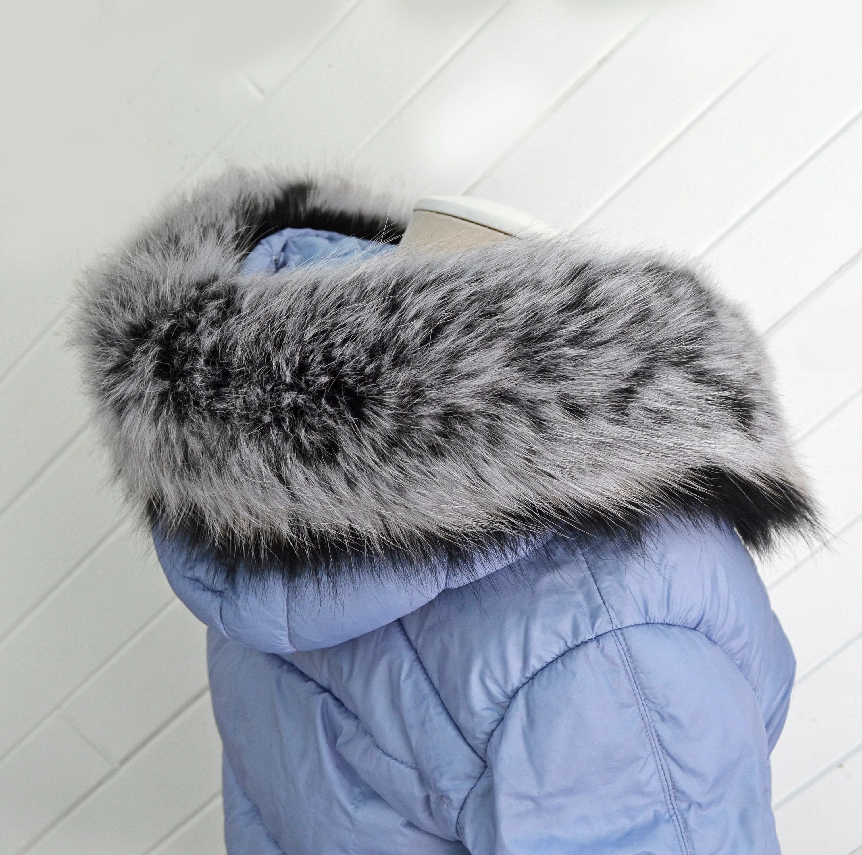 BY ORDER XXL Triple Real Fox Fur (Tail) Trim Hood, Fur collar trim, Fox Fur Collar, Fur Scarf, Fur Ruff, Fox Fur Hood, Hood Fur, stripe