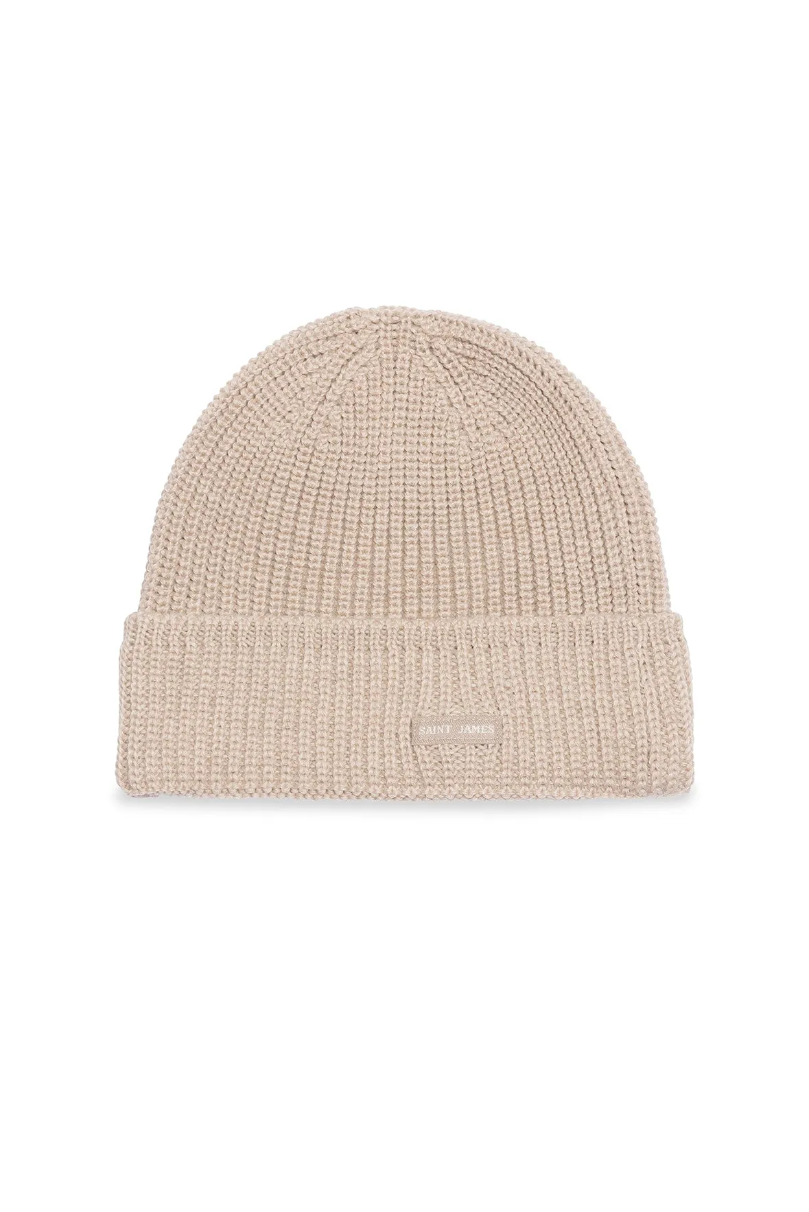 Canot turn-up hat - in purl knit (BEIGE)