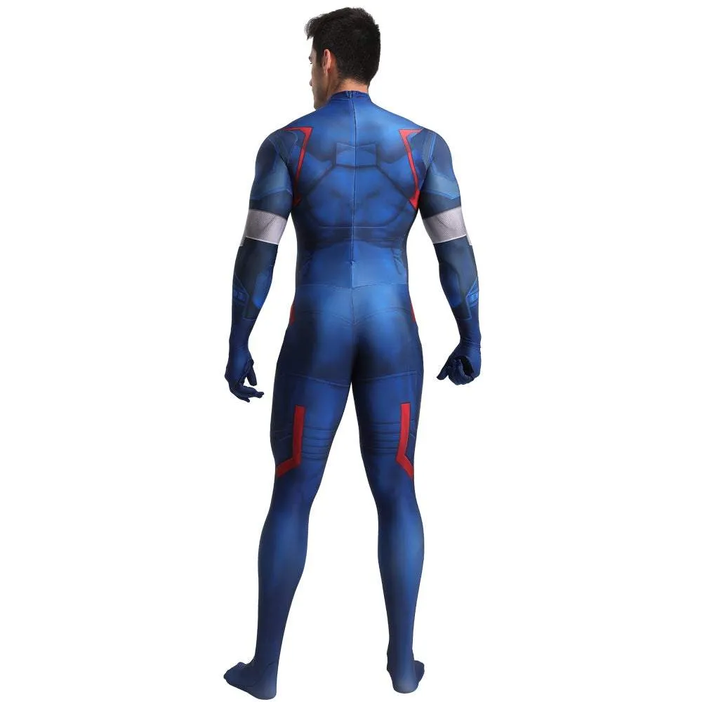 Captain America Outfits Halloween Cosplay Costume Bodysuit