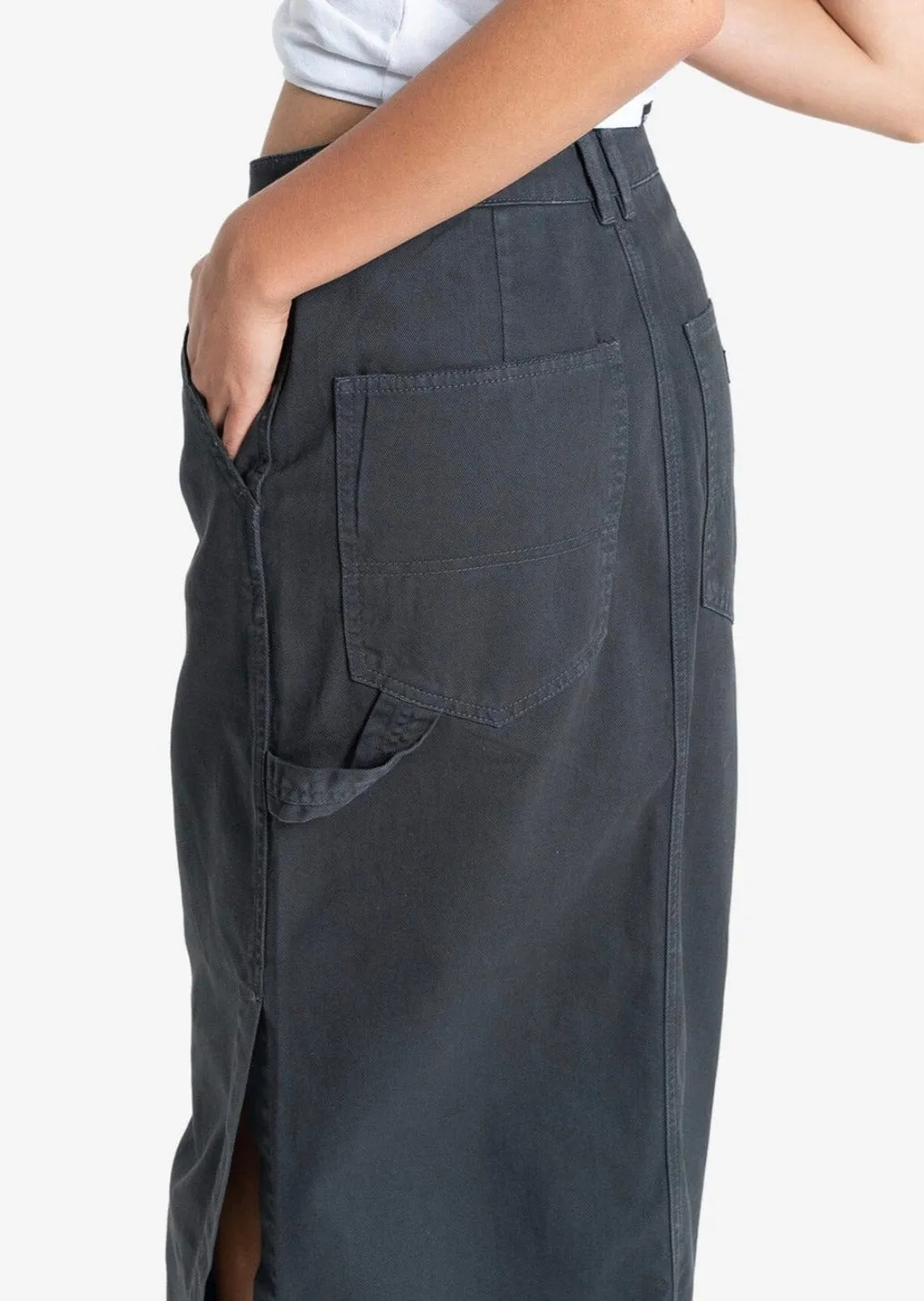 Carpenter Maxi Skirt Dark Charcoal