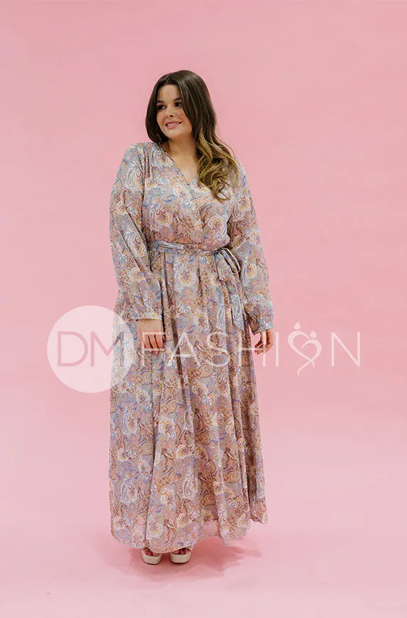 Chanel Gray Décor Floral Maxi - DM Exclusive - Nursing Friendly - Maternity Friendly