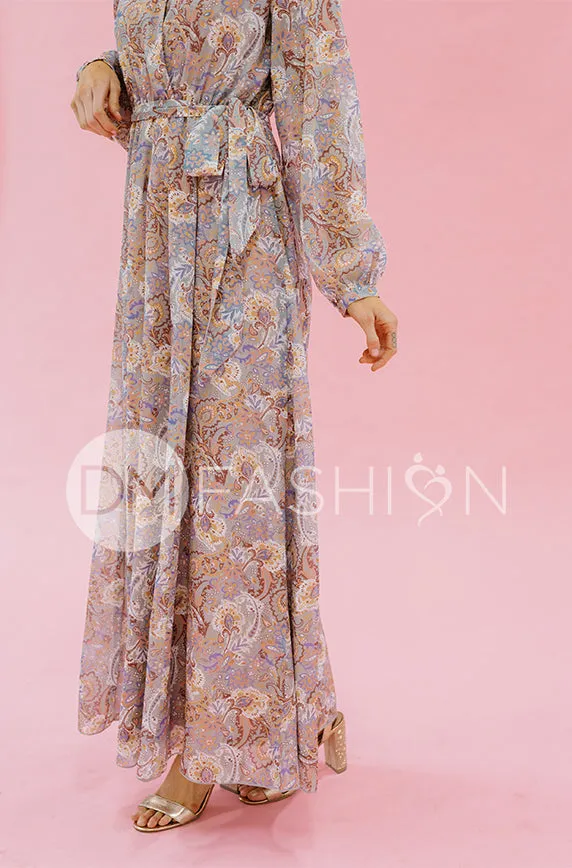 Chanel Gray Décor Floral Maxi - DM Exclusive - Nursing Friendly - Maternity Friendly