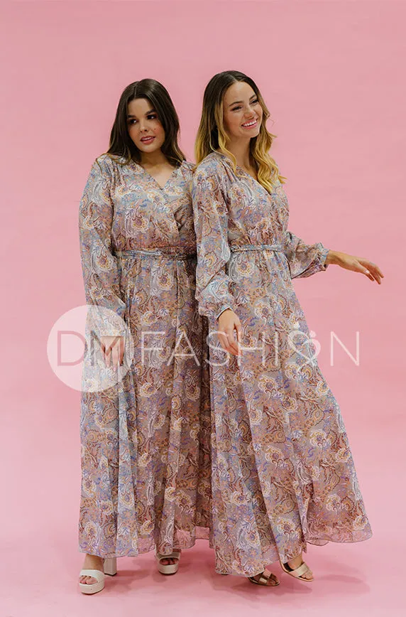 Chanel Gray Décor Floral Maxi - DM Exclusive - Nursing Friendly - Maternity Friendly