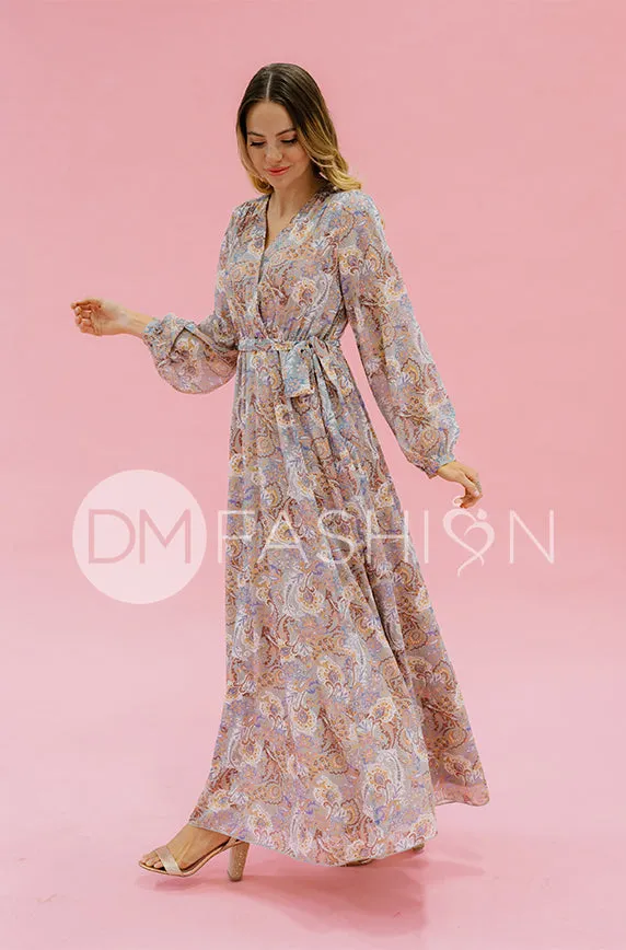 Chanel Gray Décor Floral Maxi - DM Exclusive - Nursing Friendly - Maternity Friendly