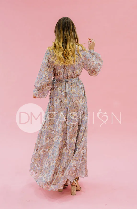 Chanel Gray Décor Floral Maxi - DM Exclusive - Nursing Friendly - Maternity Friendly