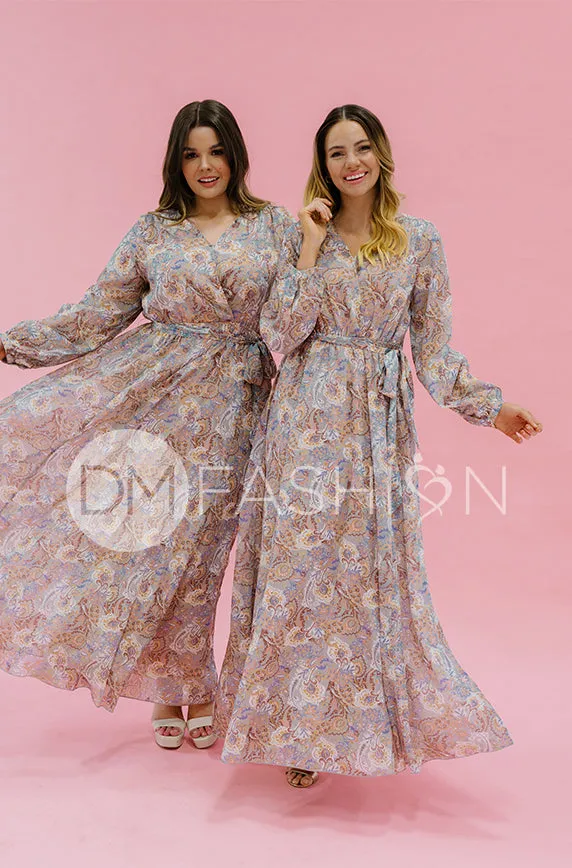 Chanel Gray Décor Floral Maxi - DM Exclusive - Nursing Friendly - Maternity Friendly