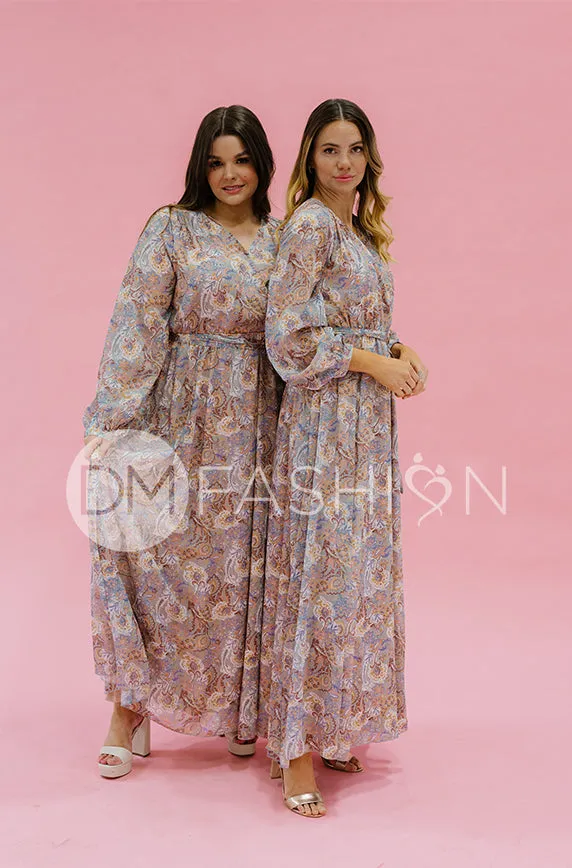 Chanel Gray Décor Floral Maxi - DM Exclusive - Nursing Friendly - Maternity Friendly