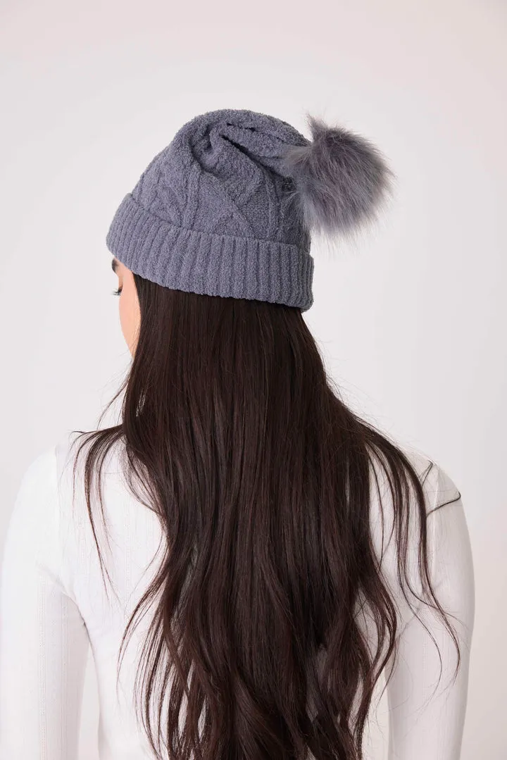 Charcoal Chenille Cozy Cable Beanie