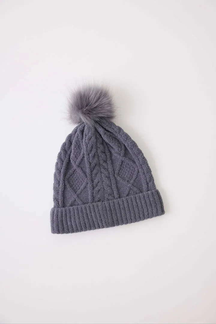 Charcoal Chenille Cozy Cable Beanie