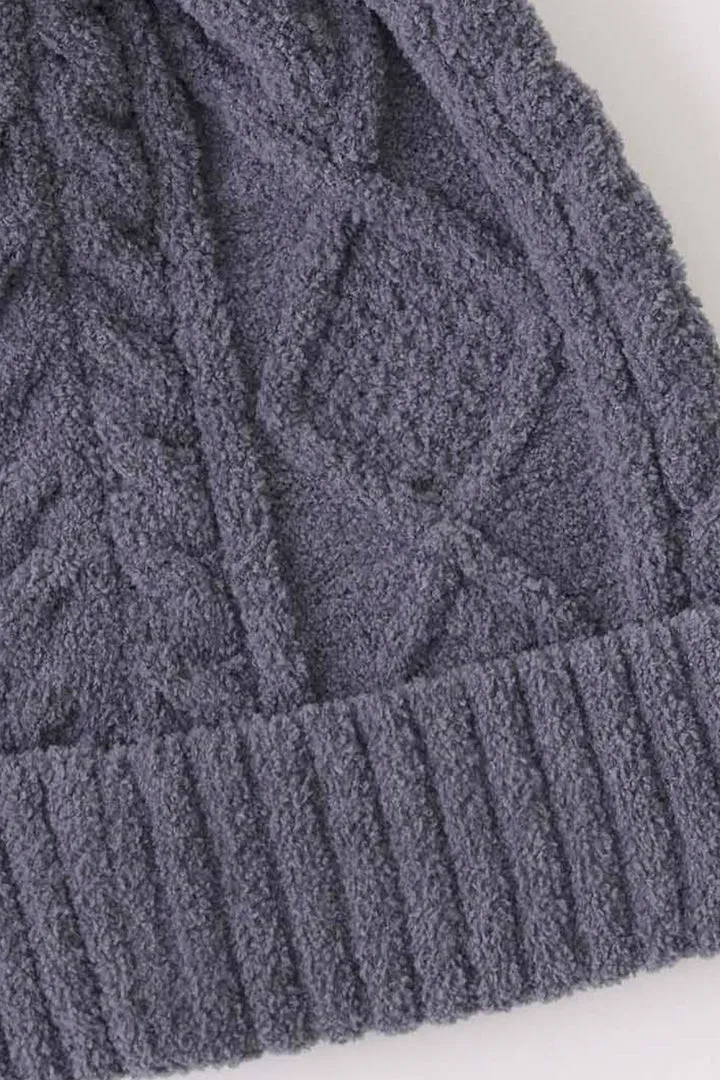 Charcoal Chenille Cozy Cable Beanie