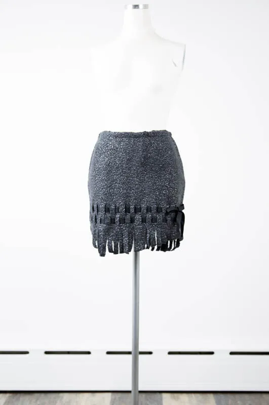 Charcoal Fringe skirt