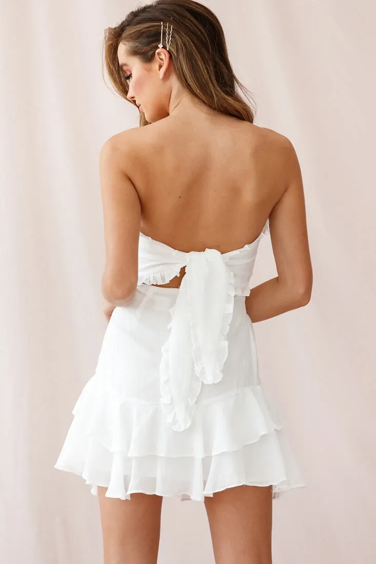 Chase Strapless Tie-Knot Back Dress White