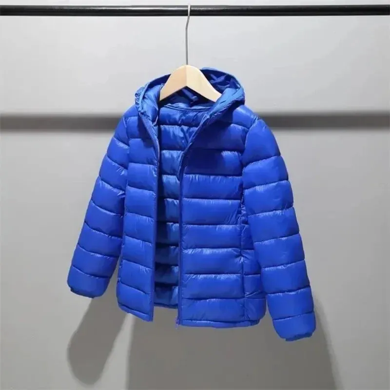 Children 2-14 years old down cotton jacket clothes for boys girls cotton padded clothes kids fleece hooded coats P5076