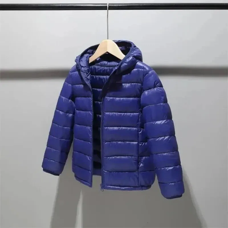 Children 2-14 years old down cotton jacket clothes for boys girls cotton padded clothes kids fleece hooded coats P5076