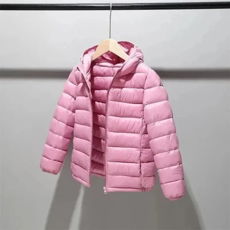 Children 2-14 years old down cotton jacket clothes for boys girls cotton padded clothes kids fleece hooded coats P5076