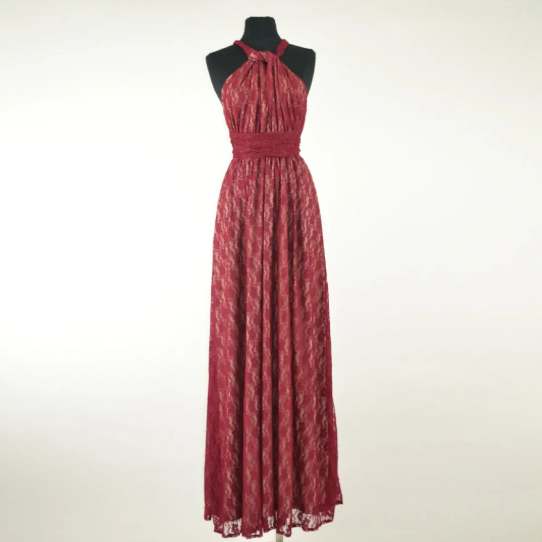 CHOIR Red lace infinity dress maxi