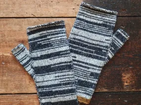 Cliffe Wool Fingerless Mittens - CHARCOAL