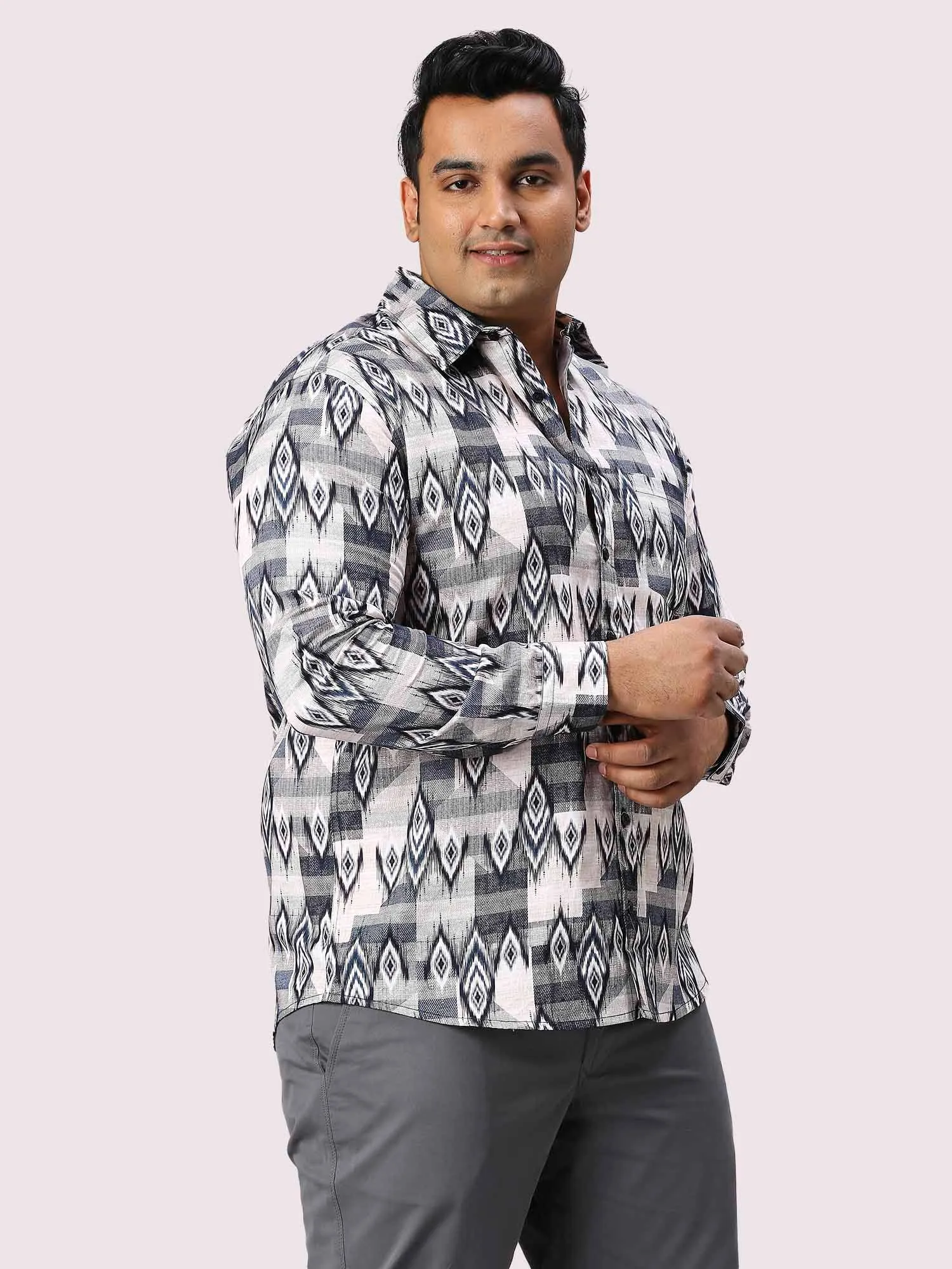 Comet Digital Printed Shirt Full Sleeve Men's Plus Size