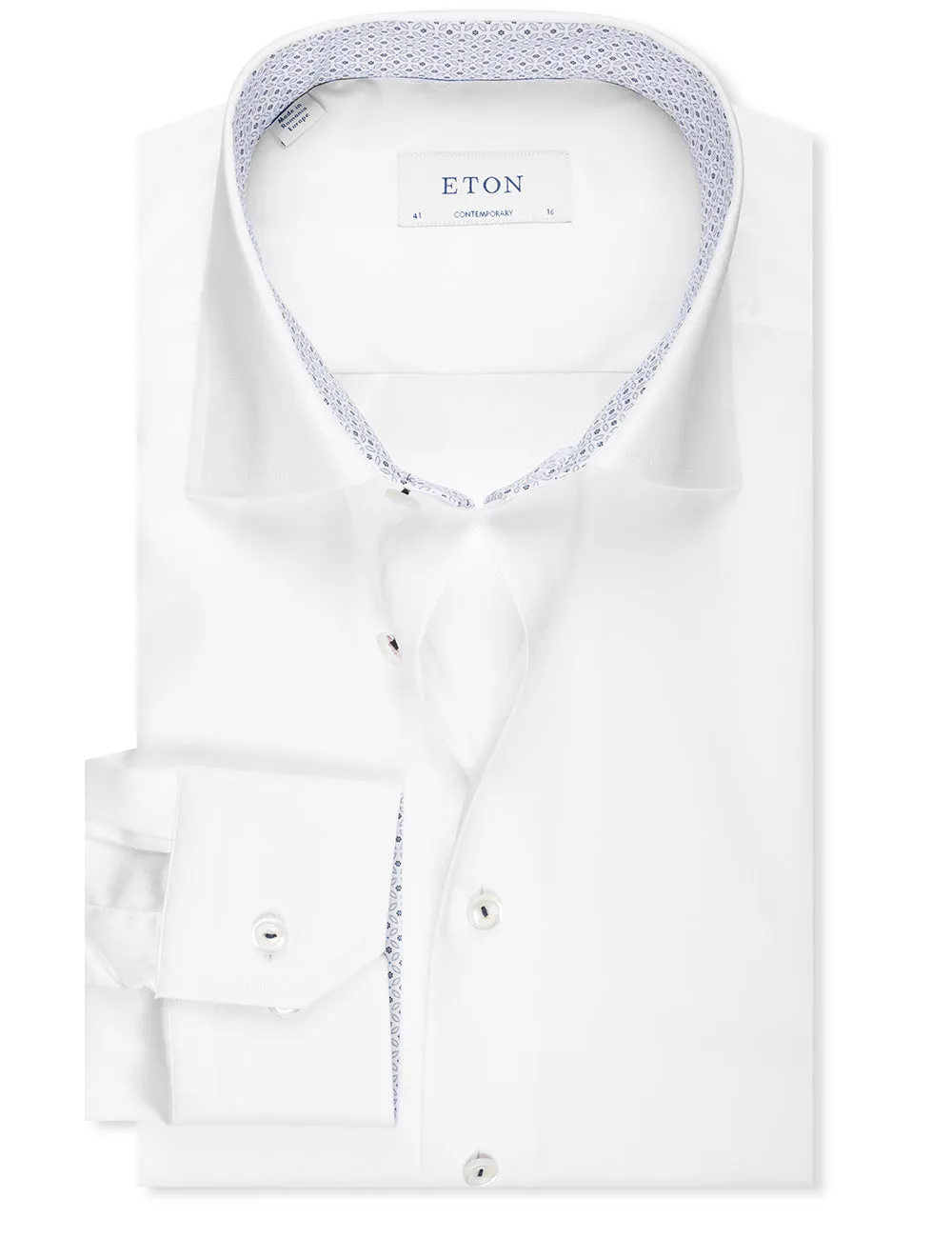 Contemporary Plain Inlay Shirt White