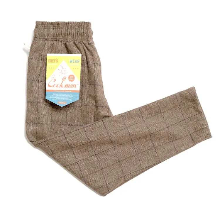 Cookman Chef Pants - Wool Mix Plaid : Brown