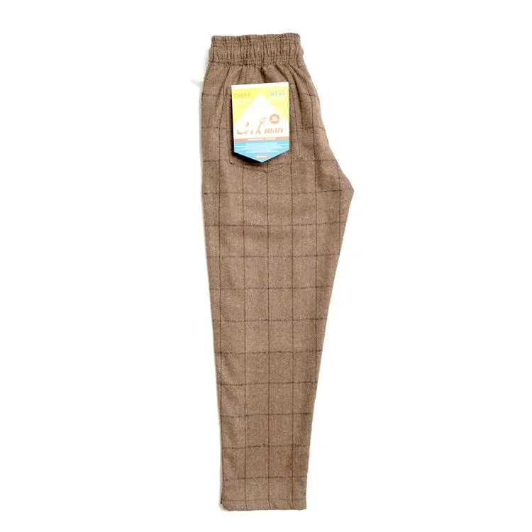 Cookman Chef Pants - Wool Mix Plaid : Brown