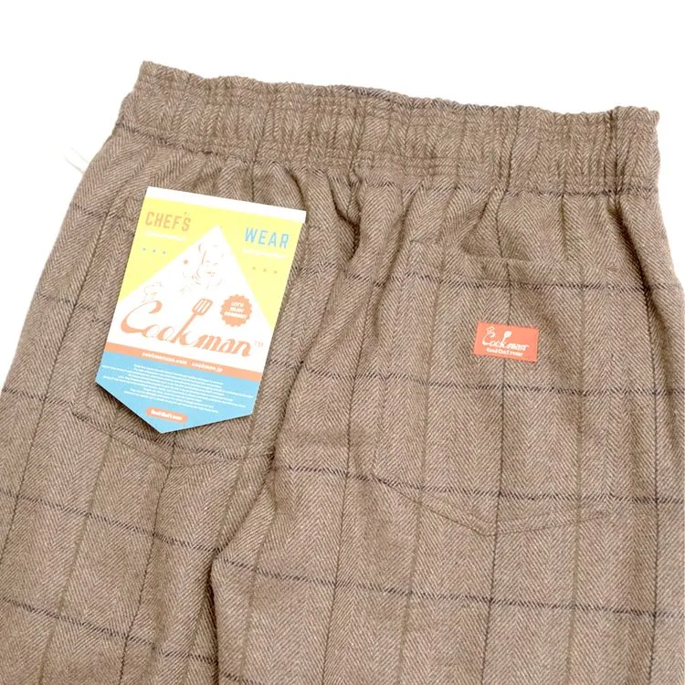 Cookman Chef Pants - Wool Mix Plaid : Brown