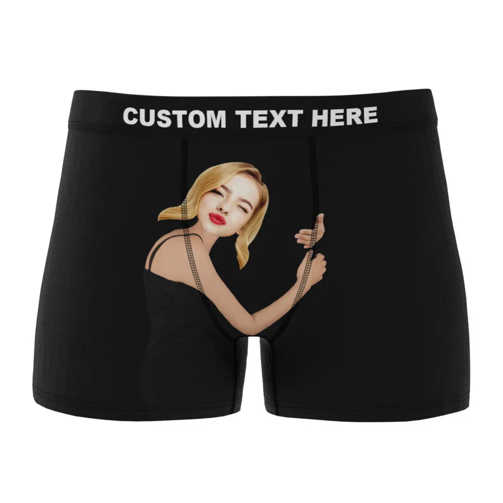 Custom Love Hug Boxer Shorts Personalized Boxers Briefs with Picture