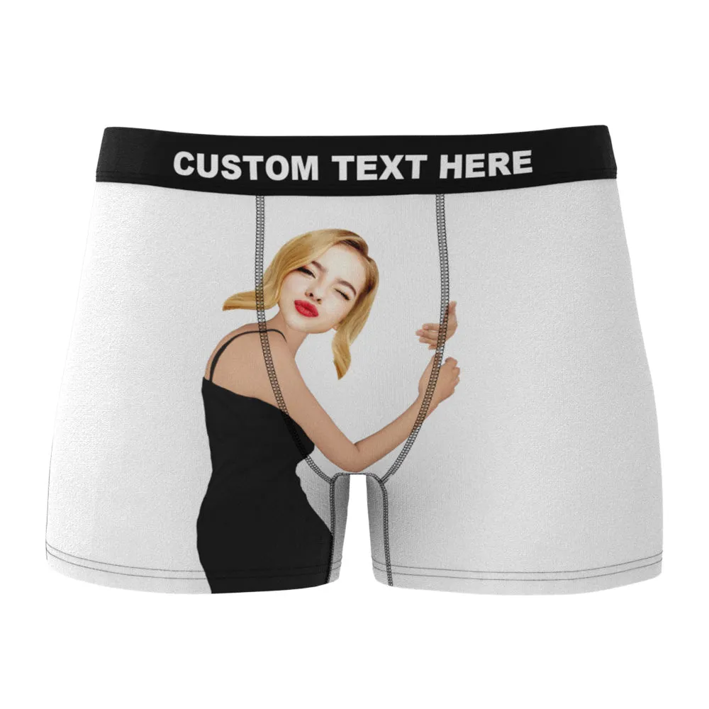 Custom Love Hug Boxer Shorts Personalized Boxers Briefs with Picture