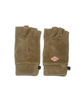 Danton Fleece Fingerless Gloves Khaki