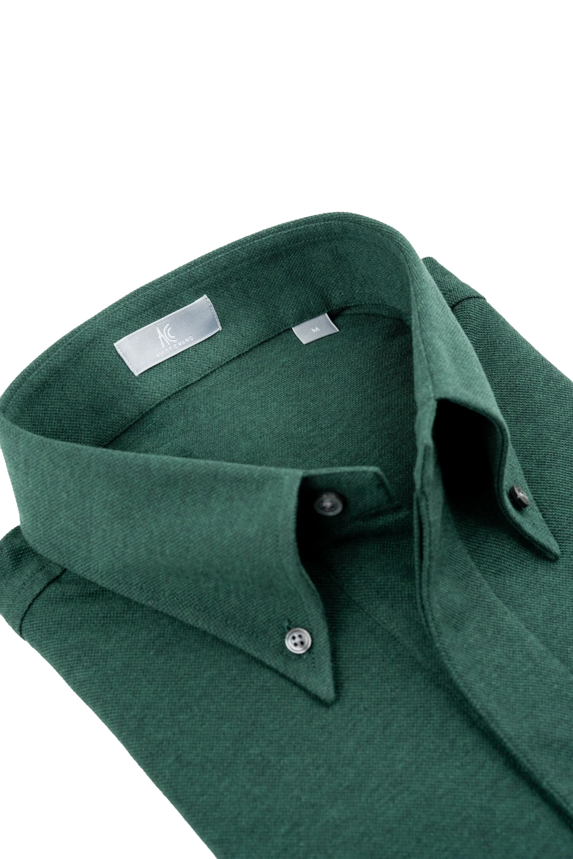 Dark Green Button Down Collar Polo - Short Sleeve Davis Fit (Slim)