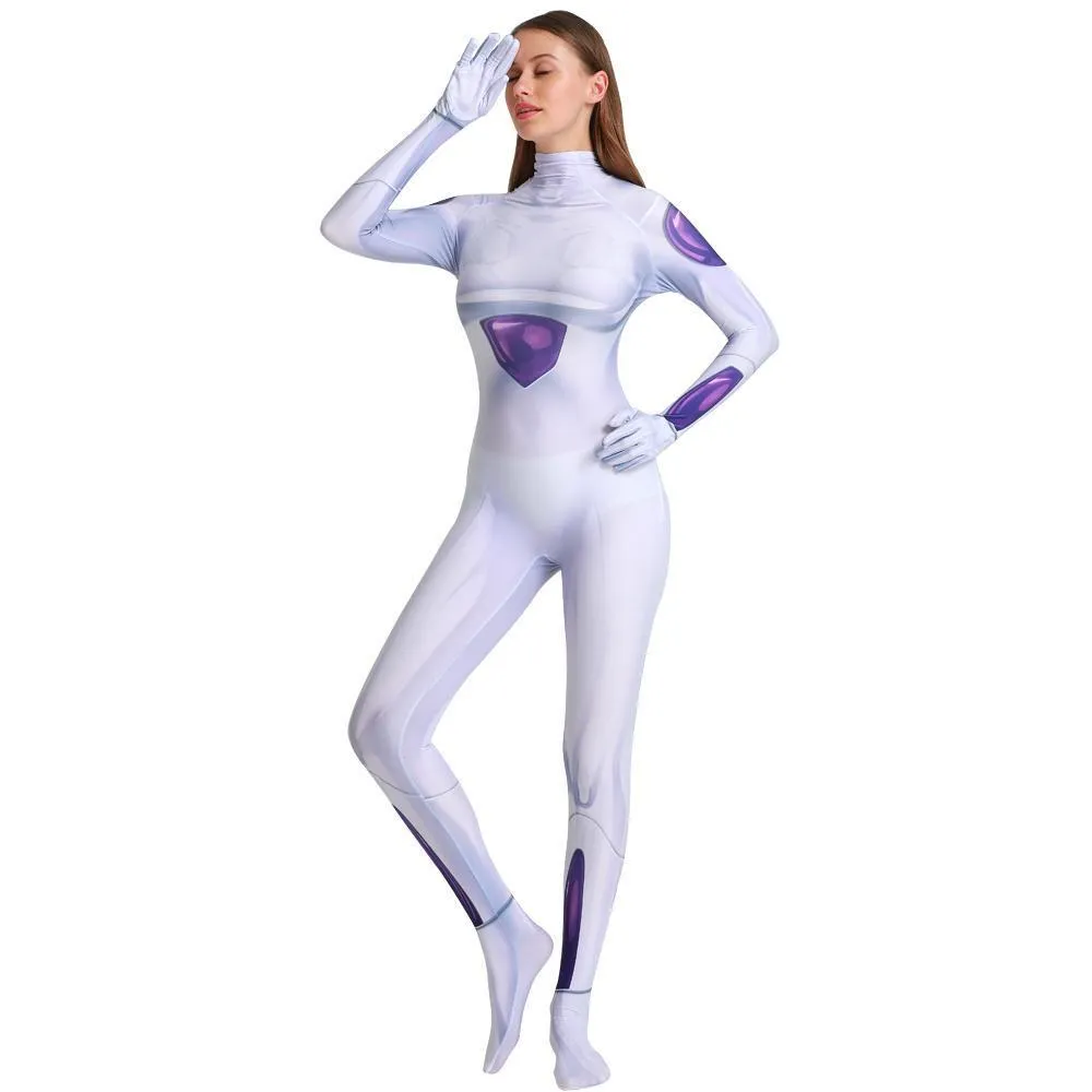 Dragon Ball Frieza Cosplay Costume Zentai Bodysuit for Halloween Party